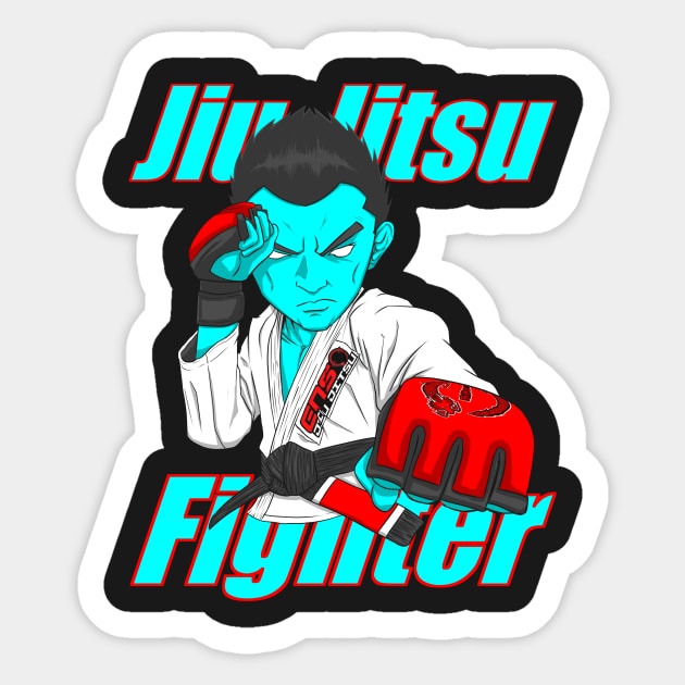 Enso Jiu Jitsu Fighter T-shirt Sticker by eokakoart